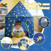 3 in 1 Kids Play Tent with Tunnel & Ball Pit,Pop Up Playhouse for Toddlers Boys Girls,Indoor Outdoor Foldable Space Tent Set for Birthday Balls Not IncludedBlue Star view 4