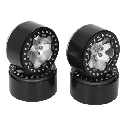 4Pcs 2.2 Inch Wheel Hubs Aluminum Alloy Wheel Hubs for 1/10 Remote Control RC Rock Crawler Car (Silver)