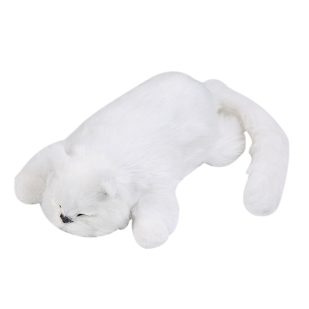 Guohetuk Electric Interactive Cat Toy Stuffed Animal Doll Robot Pet Function with PP for Kids Playing Storytelling Birthday, White