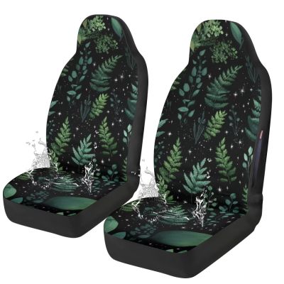 Quelytytrip Quelytrip Cottagecore Fern Print Car Seat Cover Waterproof Car Seat Covers Front Seats Only, Universal Fit for Car SUV Trucks, Airbag Compatible, Green Plant Car Accessories for Women Men
