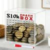 Acrylic Money Saving Box with Pens, 10000 Unbreakable Clear Saving Challenge Piggy Bank, Money Box for Cash, Must Break to Open, New Year's 10000 Savings Challenge Boxes for Kids Adults view 2