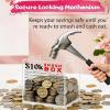 Acrylic Money Saving Box with Pens, 10000 Unbreakable Clear Saving Challenge Piggy Bank, Money Box for Cash, Must Break to Open, New Year's 10000 Savings Challenge Boxes for Kids Adults view 3