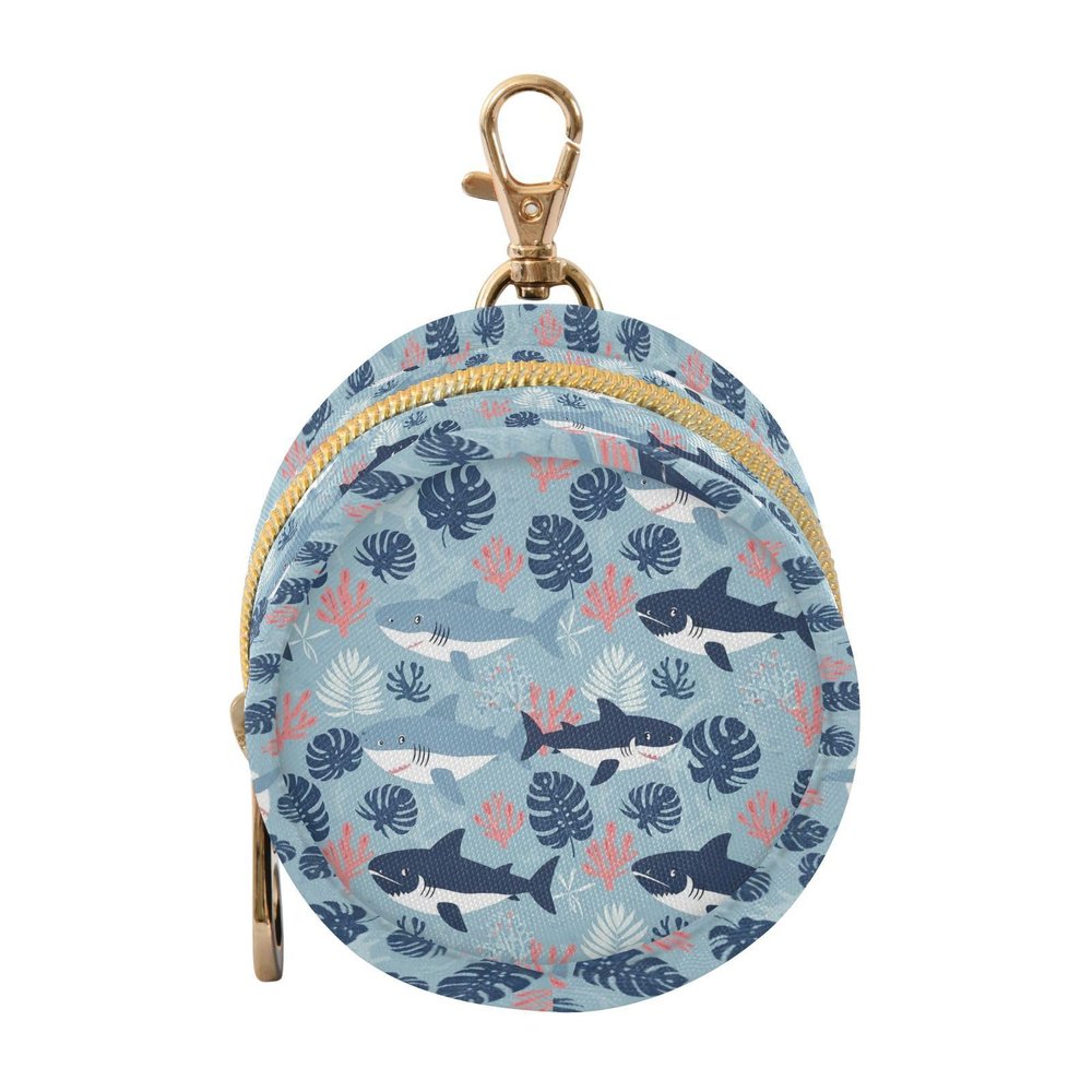 Underwater Sharks Leaves Blue Pattern Pacifier Holder Pacifier Case Portable Baby Paci Storage Holders Box with Clip for Diaper Bags Baby Carriage Stroller