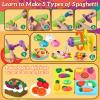 31 Pcs Dough Tools, Dough Play Tools Set + Kitchen Spaghetti Maker Machine Clay and Dough Accessories with Rolling Pins, Clay Cutters, Safety Scissors, 3D Dino & Animal & Fruit Molds view 3