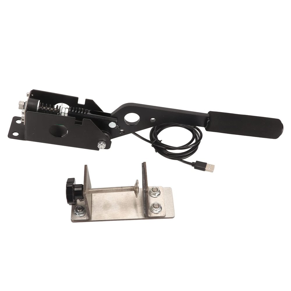 RiToEasysports Racing Handbrake, Comfortable Handle Grip Sim Racing Brake 64 Bit USB with Cable Clamp for PC Sim Racing Enthusiasts iRacing Assetto