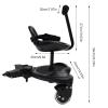 2-in-1 Universal Stroller Board w/Saddle Seat,Sit & Stand Toddler Stroller Seat Attachment Strollers Board Adjustable Attachment for Toddler with 2 Wheel,Holds Children Up to 55 lbs (Type B) view 3