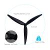 1207 12 Inch Reinforced Glass Fiber Nylon Propellers, 3 Blades, for Cinelifter FPV or Macroquad Drones, 4 pcs, 2CCW 2CW, Black view 2