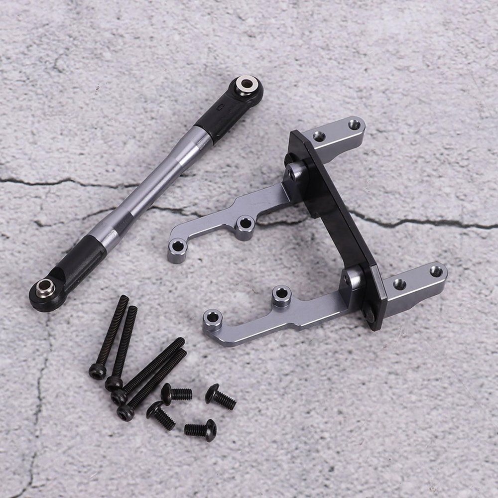 RC Servo Mount, Durable Metal Beam Construction, Steering Link Rod Assembly, for SCX10 II 90046 1/10 Scale RC Cars Off-Road Racing Hobbyists