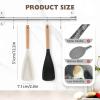 12.2" Silicone Spatula Spoon with Wood Handle - Multi-Purpose Kitchen Utensil for Mixing, Scraping, Folding & Serving, Heat-Resistant Cooking Spoon for Non-Stick Pans, Salad, Baking (White 2) view 2