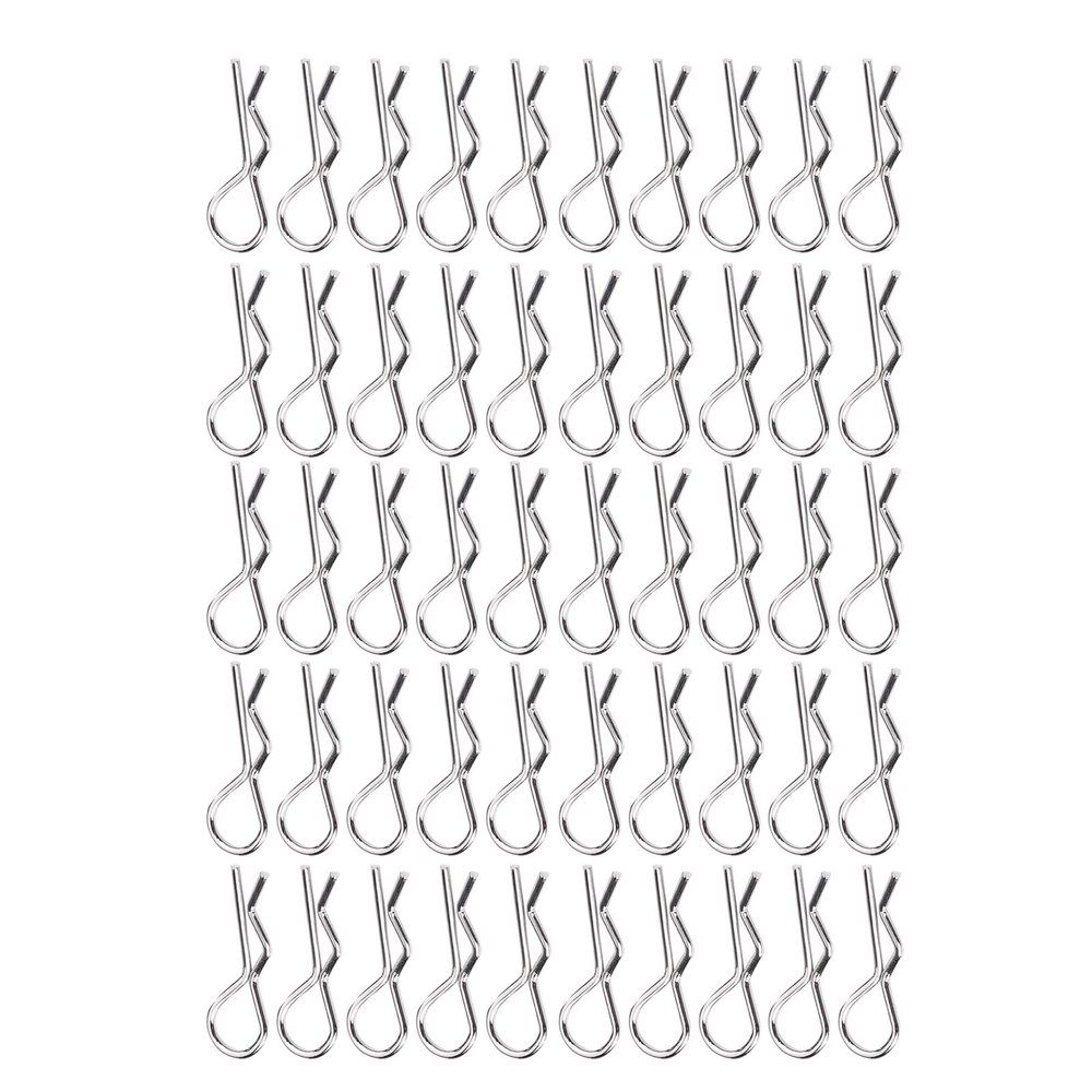 RC Body Clips, Durable Stainless Steel 50 Pcs Set for 1/10 1/12 1/16 Scale RC Car Shell Clips, for Racing Hobbyists, Repair Shops, and Outdoor Enthusiasts