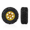 4PCS 0.7'' Aluminum Alloy Wheel Rim Tires Tyres 40x16mm Hex Hub 5mm RC Upgrade Parts for AXIAL 1/30 SCX30 Ford Wrangler RC Climbing Car (Golden) view 2