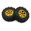 4PCS 0.7'' Aluminum Alloy Wheel Rim Tires Tyres 40x16mm Hex Hub 5mm RC Upgrade Parts for AXIAL 1/30 SCX30 Ford Wrangler RC Climbing Car (Golden) view 3