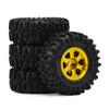 4PCS 0.7'' Aluminum Alloy Wheel Rim Tires Tyres 40x16mm Hex Hub 5mm RC Upgrade Parts for AXIAL 1/30 SCX30 Ford Wrangler RC Climbing Car (Golden) view 4