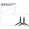 1308 13 Inch 3 Blades Propellers for Cinelifter FPV or Macroquad Drones, Reinforced Carbon Nylon, 4 pcs (2CCW 2CW), Black view 2
