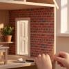 VOSAREA 12 Sheets 1 12 Scale Dollhouse Wallpaper Peel and Stick Brick Wall Paper for Doll House Self Adhesive Miniature Wall Covering for DIY Background Decor view 3