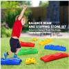 MOCUTEEN Kids Balance Beam Stepping Stones - 4 PCS, Non-Slip Textured Surface with Rubber Pads, Supports Up to 220LBS, Promotes Agility & Coordination, Five-Star Pattern Design view 2