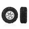 4PCS 0.7'' Aluminum Alloy Wheel Rim Tires Tyres 40x16mm Hex Hub 5mm RC Upgrade Parts for AXIAL 1/30 SCX30 Ford Wrangler RC Climbing Car (Silver) view 2