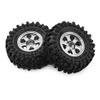 4PCS 0.7'' Aluminum Alloy Wheel Rim Tires Tyres 40x16mm Hex Hub 5mm RC Upgrade Parts for AXIAL 1/30 SCX30 Ford Wrangler RC Climbing Car (Silver) view 3