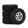 4PCS 0.7'' Aluminum Alloy Wheel Rim Tires Tyres 40x16mm Hex Hub 5mm RC Upgrade Parts for AXIAL 1/30 SCX30 Ford Wrangler RC Climbing Car (Silver) view 4
