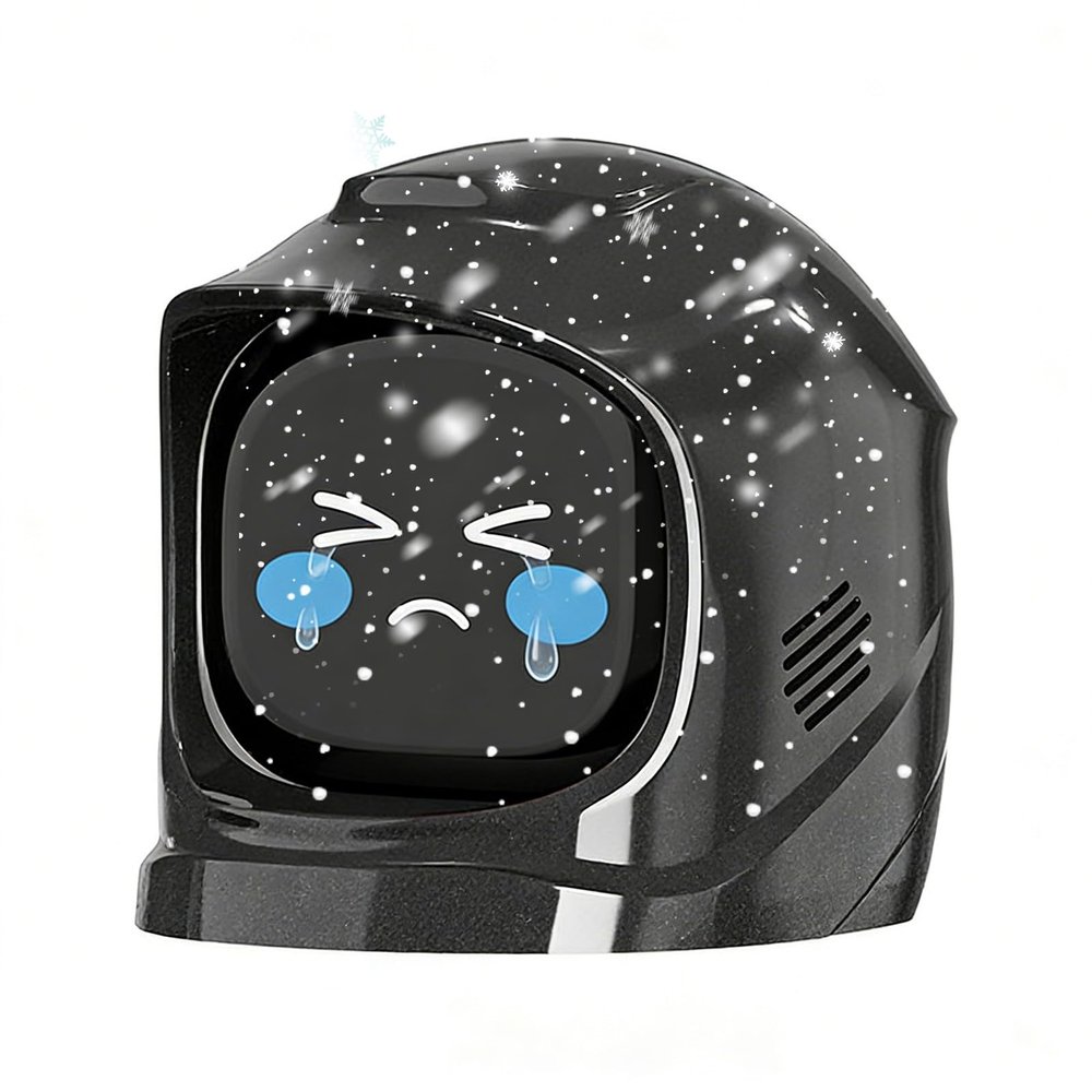 LookFoU Funny Car Emotional Expression Robot Smart AI Dashboard Companion Electronic Pet Auto Interior Ornament with 52 Cute Animated Expressions & Charging Dock, Quick Release, (Black)