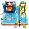 GLACER Inflatable Water Slide, Bouncy Castle with Climbing Wall, Splash Pool, Basketball Rim, Volleyball, Football, Water Cannon, Combo Water Bounce House for Backyard (with 680w Blower) view 1