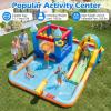 GLACER Inflatable Water Slide, Bouncy Castle with Climbing Wall, Splash Pool, Basketball Rim, Volleyball, Football, Water Cannon, Combo Water Bounce House for Backyard (with 680w Blower) view 2
