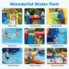 GLACER Inflatable Water Slide, Bouncy Castle with Climbing Wall, Splash Pool, Basketball Rim, Volleyball, Football, Water Cannon, Combo Water Bounce House for Backyard (with 680w Blower) view 3
