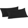 Toddler Pillowcase 100% Egyptian Cotton Kids Pillow Case with Envelope Closure Set of 2 Soft Travel Pillow Cover of 400 TC (Envelope-Toddler Pillow 20 X 20) (Black) view 1