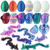 12Pcs 3D Printed Dragon Egg with Dragon Inside - Articulated Crystal Dragon Fidget Toy for Kids & Adults, Mystery Easter Basket Stuffers, Fantasy Desk Decor & Unique Birthday Gifts for Boys Girls view 1