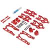 Aluminum Alloy Suspension Arm Steering Cup Hub Carrier Set for SCY 16101 16102 Pro 16103, for SG116 Pro, for JJRC Q130 RC Car Upgrade Parts (Red) view 1