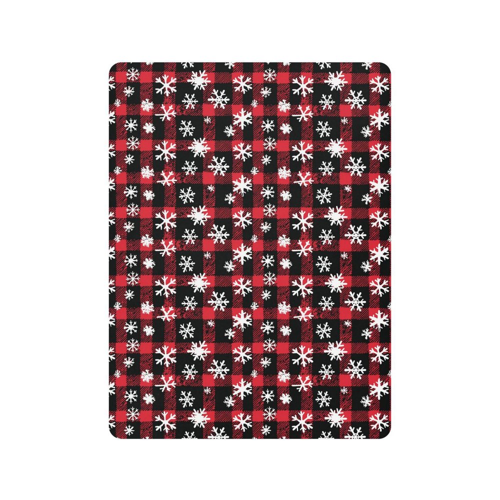 Crib Sheets for Baby Boys Girls Cotton Baby Playard Sheet Comfy Breathable Newborns Crib Sheet for Nursery Decor M Snowflakes on A Red and Black Buffalo Plaid Pattern