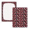 Crib Sheets for Baby Boys Girls Cotton Baby Playard Sheet Comfy Breathable Newborns Crib Sheet for Nursery Decor M Snowflakes on A Red and Black Buffalo Plaid Pattern view 2