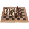 3 in 1 Folding Wooden Chess Checkers Board Game, Multi - Functional Draughts Set with Backgammon, Portable Travel Game for Kids and Adults, Includes Storage for All Pieces view 3