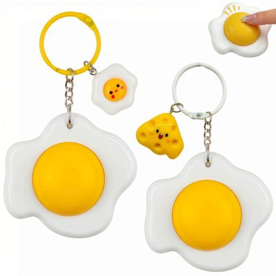 2 Pcs Playful Egg Fidget Keyboard Toy, Unique Keyboard Fidget Clicker Keychain Toys, Button Sensory Toys for Adults Men Women Pass The Time Office Travel