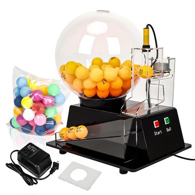 Ygebet Automatic Lottery Ball Machine, Auto Bingo Balls Cage Machine Fantasy Football Drafts Game Acrylic Electric Lucky Drawing Machine