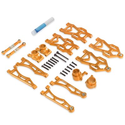 Aluminum Alloy Suspension Arm Steering Cup Hub Carrier Set for SCY 16101 16102 Pro 16103, for SG116 Pro, for JJRC Q130 RC Car Upgrade Parts (Gold)