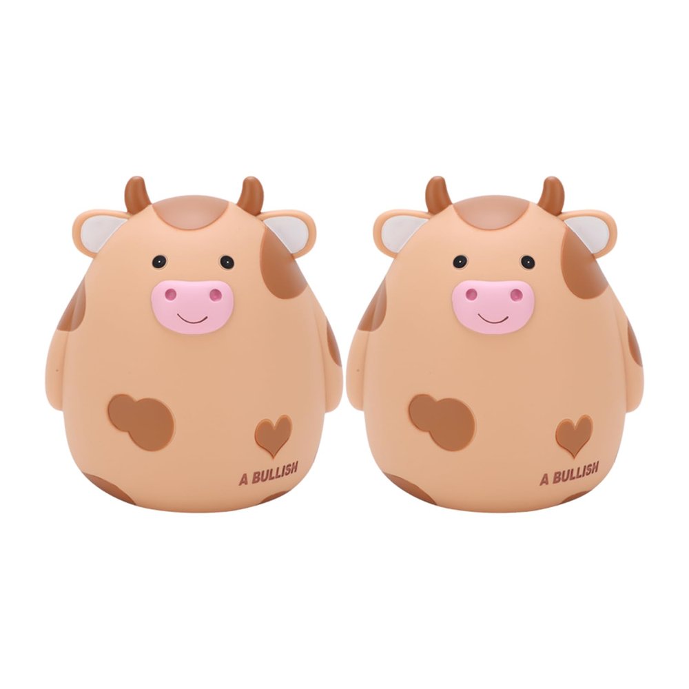 2PCS Cow Piggy Banks, Unbreakable Coin Box for Boys Girls Kids, Cute Animal Money Bank Small Saving Money Box Decoration Saving Jar for Birthday Easter Christmas