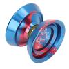 Aluminum Alloy Unresponsive YoYo Ball, Advanced Metal Yoyo for Competition, Fade Free Sandblasted Surface with Stainless Steel Bearings and Glove, Includes 3 Strings (Blue) view 3