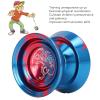 Aluminum Alloy Unresponsive YoYo Ball, Advanced Metal Yoyo for Competition, Fade Free Sandblasted Surface with Stainless Steel Bearings and Glove, Includes 3 Strings (Blue) view 4