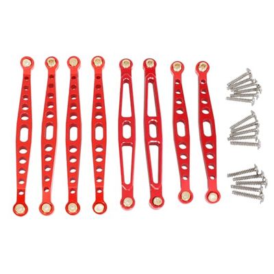 8PCS Metal Fixed Tie Rods Suspension Linkage Upgrade Set for HB 1/10 ZP1001 ZP1002 ZP1003 ZP1004 RC Car (Red)