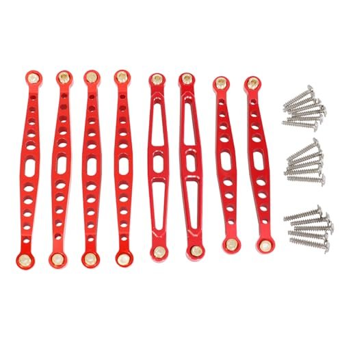 8PCS Metal Fixed Tie Rods Suspension Linkage Upgrade Set for HB 1/10 ZP1001 ZP1002 ZP1003 ZP1004 RC Car (Red)