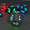 Alomejor 7Pcs Light Up Dice LED Light Chips Rechargeable Dice Inflatable Set for Broad Game Birthday Party Tabletop Games KTV view 4