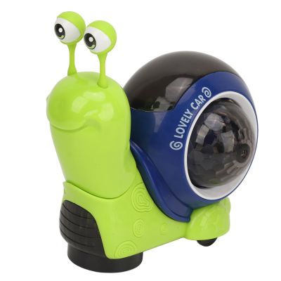 Alomejor Snail Toy Crawling Baby Toy Shaking Head Universal Design 3D Light Projection Music Function Excellent Plastic Parent Child Interaction (Green)
