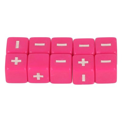 Alomejor Math Operation Engraved Dice Set for Infant Teaching Development of Intelligence - 20pcs Plus Minus Dices for Mathematics Learning (Pink)