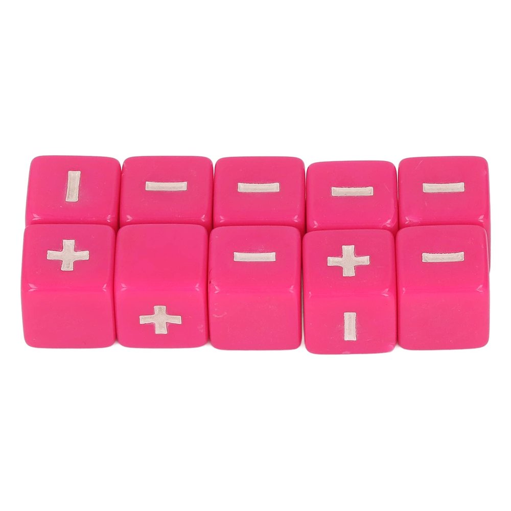 Alomejor Math Operation Engraved Dice Set for Infant Teaching Development of Intelligence - 20pcs Plus Minus Dices for Mathematics Learning (Pink)