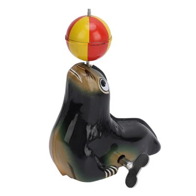 Alomejor Sea Lion Wind Up Toy, Vintage Iron Animal Clockwork Figure Toy for Kids Toddler Party Equipped with A Wind Up Mechanism