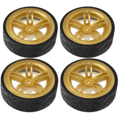 Alomejor RC Samak Samak Plastic Accessories Wheels with Wrestle (Gold)