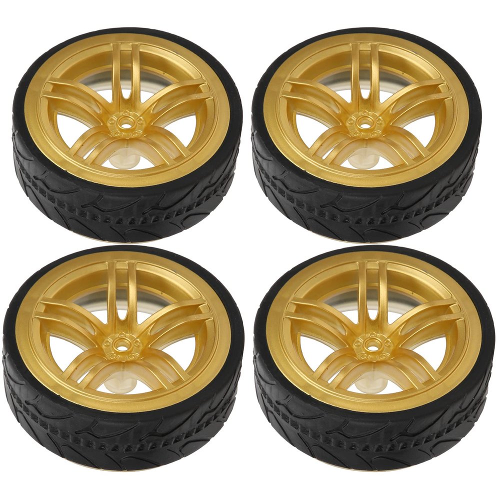 Alomejor RC Samak Samak Plastic Accessories Wheels with Wrestle (Gold)