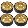 Alomejor RC Samak Samak Plastic Accessories Wheels with Wrestle (Gold) view 1