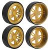 Alomejor RC Samak Samak Plastic Accessories Wheels with Wrestle (Gold) view 2